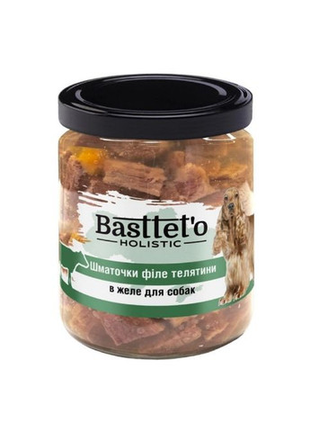 Basttet'o Holistic для собак 500г Кусочки филе телятины в желе Basttet`o (290851521)
