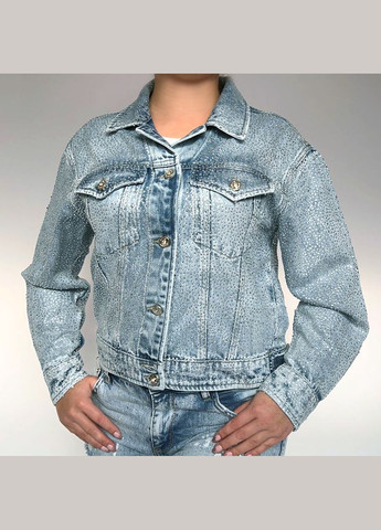 Блакитна джинсова курточка Dishe зі стразами. Fashion (341090024)