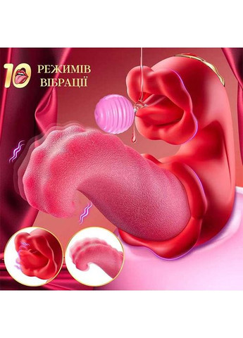 Двойной вибратор язык Vibratex 10 режимов вибрации и 10 режимов лизания No Brand (368893541)