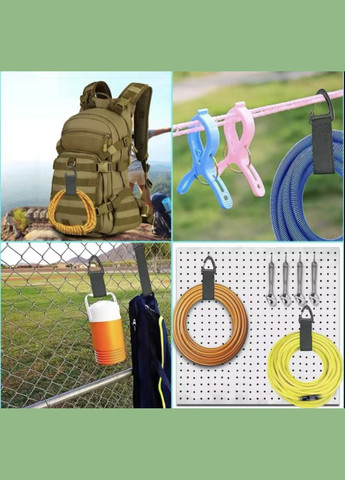 Фиксатор кабеля шланга веревки стяжка карабин держатель для провода велосепеда удочек липучка М 33 см 1 шт Черный Neon (340276168)