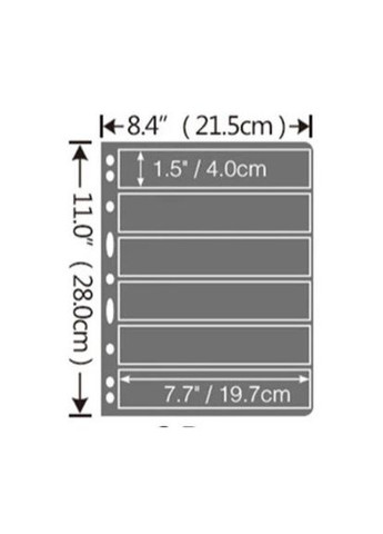 Лист двухсторонний для марок (бон, открыток, этикеток) 215ммх280мм 6 строк PTR No Brand (317763336)