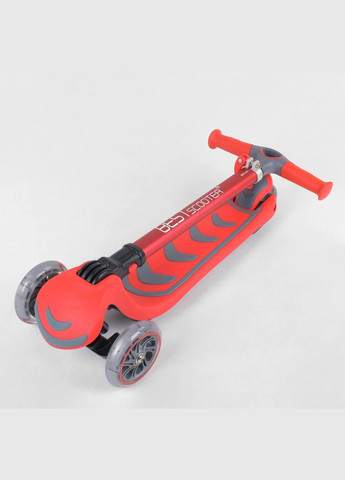 Детский самокат 92606. Складной алюминиевый руль, 4 PU колеса с подсветкой. Красный Best Scooter (285766580)