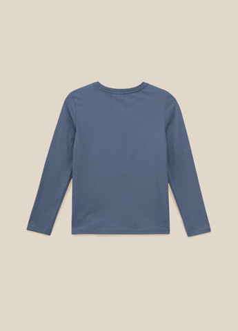 Синий демисезонный повседневный лонгслив LAWA однотонный