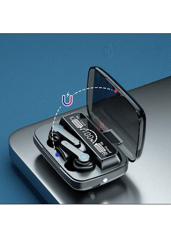 Беспроводные bluetooth наушники M19 функция фонарика + LED дисплей с индикатором заряда Черный No Brand (323486459)