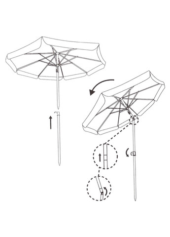 Пляжна парасоля 180 см з регульованою висотою та нахилом Springos bu0022 (275095104)