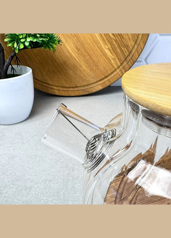 Термостійкий скляний чайник для газової плити 0.8л із боросилікатного скла Wave No Brand (314963360)