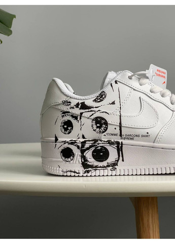 Білі Осінні кросівки чоловічі і жіночі nike air force 1 low х comme des garçons supreme | найк еір форс 1 білі No Brand