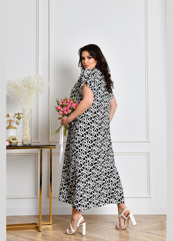 Сіра жіноча сукня вільного крою колір сірий з білим р.48/50 453795 New Trend