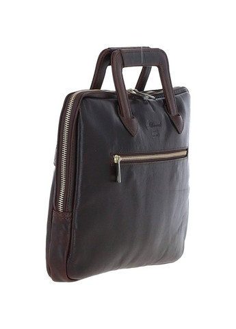 Сумка портфель для чоловіків з натуральної шкіри для документів А4 з відділенням для ноутбука Темно-коричневий 40613 Ashwood (361409831)