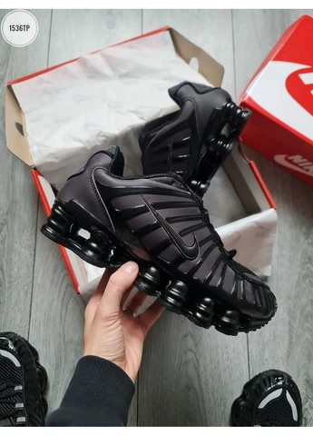 Черные демисезонные кроссовки мужские nike shox tl black/red найк шокс тл черные No Brand