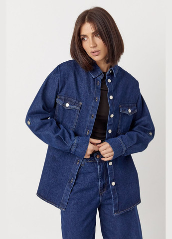 Темно-синяя повседневный рубашка Lurex