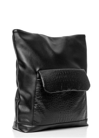 Сумка жіноча через плече з екошкіри Tote принт крокодила Чорний Sambag (302008397)