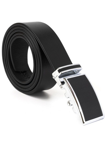 Ремень мужской c матовой черной вставкой на пряжке 20289 Черный Vintage (337353163)