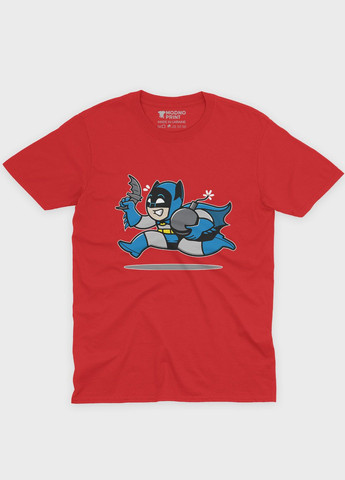 Червона демісезонна футболка для хлопчика з принтом супергероя - бетмен (ts001-1-sre-006-003-033-b) Modno