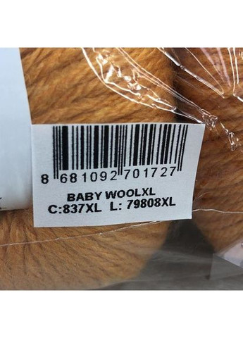 Пряжа Baby Wool XL колір 837 Помаранчевий Gazzal (353393137)