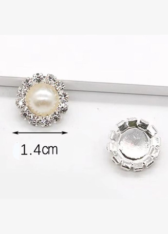 Жемчужный декор Цветок, метал. основа-серебро, 14 мм, крем No Brand (341730985)