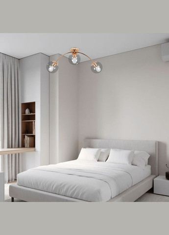 Потолочная люстра с 3 плафонами-шарами (52-9907-3 GOLD+CL) No Brand (370069590)