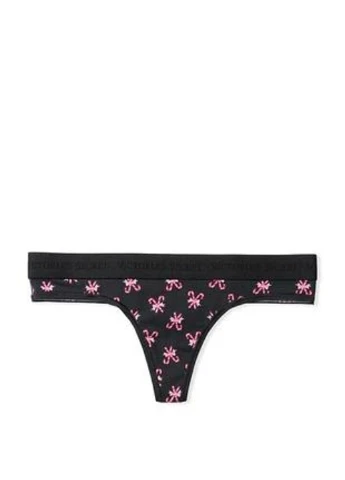 Хлопковые Трусики Logo Cotton Thong Panty Victoria's Secret (317788844)