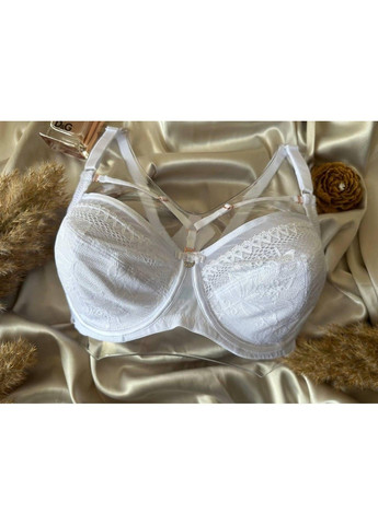 Белый бюстгальтер с портупеей без поролона белый Lanny Mode