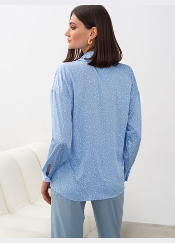 Голубой кэжуал рубашка в горошек Dressa