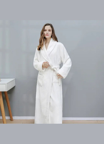 Халат довгий жіночий теплий домашній, банний для сауни та басейну колір синій No Brand Халат банний (322074232)