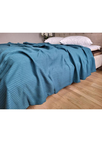 Покривало Лазуровий, Піке Косичка 220*260 No Brand (363192141)
