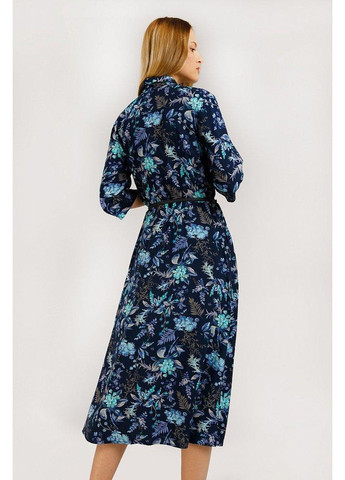 Темно-синее кэжуал платье-рубашка b20-12045-101 рубашка Finn Flare с цветочным принтом