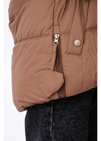 Кавова зимня зимова куртка для дівчинки однотонна з капюшоном (p-18512) Носи своє