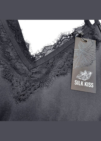 Нічна сорочка комбінація шовк Чікаго L Чорний Silk Kiss (285716596)