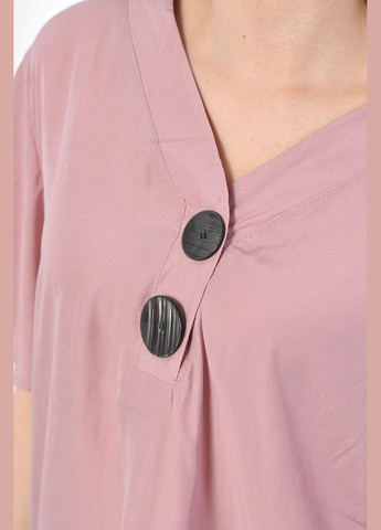 Пудрова блуза жіноча з коротким рукавом пудрового кольору з баскою Let's Shop