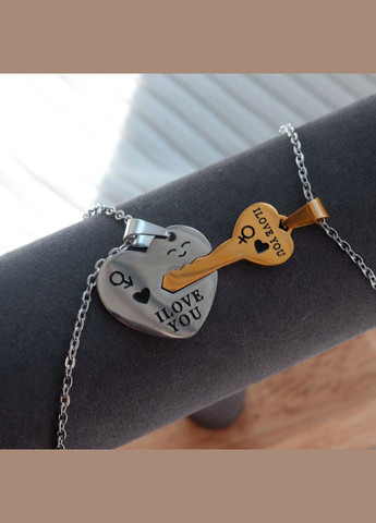 Парні кулони для закоханих з нержавіючої сталі "Key to the heart" Royal (270950087)