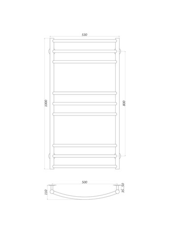 Полотенцесушитель LDE EL 1000500-9 Лестница Дуга Элит электро UNIO (299998795)