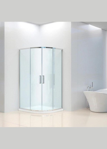 Душова кабіна A-511 80x80x190 см, двері розсувні, скло шиншила Dusel (328596693)
