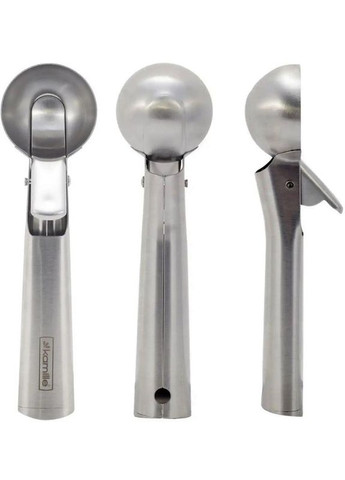 Ложка для мороженного из нержавеющей стали 18см с выталкивателем для подачи шариков десерта порционная ложка Kamille (368987444)