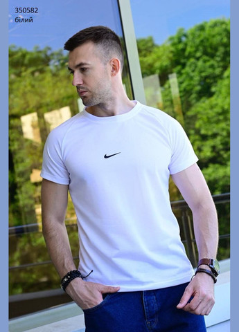 Белая футболка мужская с коротким рукавом No Brand