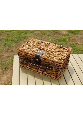 Кошик для пікніка на 2 персони ротангова з приладами для відпочинку на природі та романтичних зустрічей ProDobro (364190766)