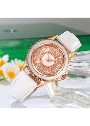 Годинники жіночі Rose Gold-White класичні стрілочні зі шкіряним ремінцем водонепроникні 30м ProDobro (367266133)