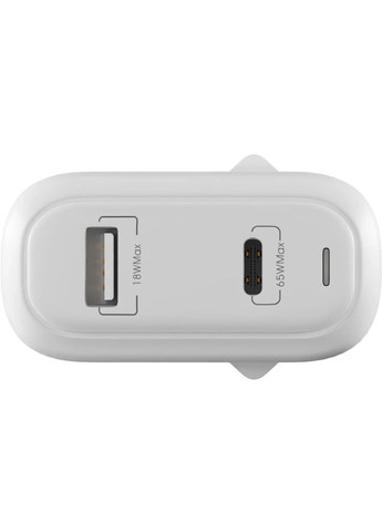 МЗП блочок 65W GaN USB-A/USB-C GaN65WAC white UA UCRF Globex (365748471)