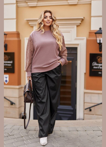 Кавовий светр з мереживом No Brand