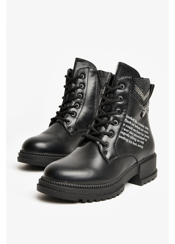 Черные кэжуал осенние ботинки детские демисезонные черного цвета Let's Shop