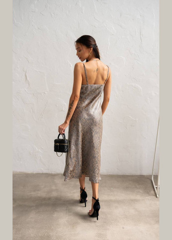 Бежевое праздничный, повседневный, коктейльное, вечернее женское макси платье из шелка. силуэтная Avanti зебра