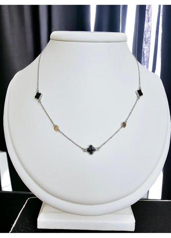 Золоте кольє «Конюшина» з чорною емаллю (40-45см) 860412в Tango (355795897)