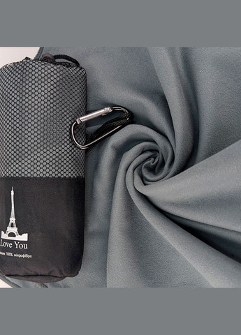 Дорожное спортивное полотенце из микрофибры с чехлом Серый (A-025677) Love You хаки