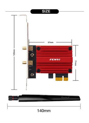 УЦИНКА! Сетевая карта WiFi+Bluetooth 6E AXE3000. Wifi 2.4G/5G/6G, Bluetooth 5.3 (Intel AX210) Fenvi (347642550)
