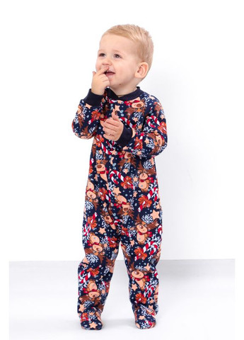 Утеплений ясельний комбінезон з новорічним принтом (p-15526) Носи своє (307389863)