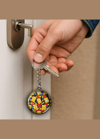 Набір підвіска (кулон) та брелок Сімпсони #01 (подарунковий набір) No Brand (332633905)