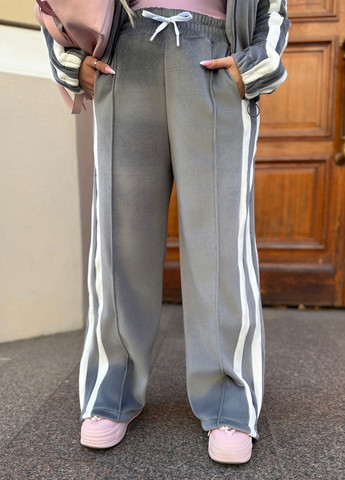 Оверсайз спортивный костюм женский демисезонный из велюра (кофта + штаны) No Brand (361444761)