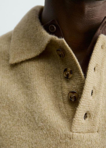 Зеленая футболка-поло для мужчин Zara однотонная