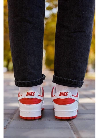 Білі літні кросівки nike sb dunk low retro red white найк сб данк No Brand