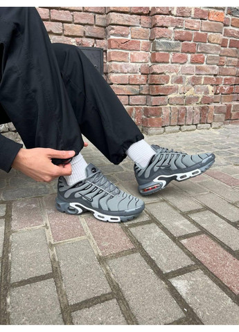 Сірі Осінні кросівки чоловічі nike air max plus tn grey white найк аір макс тн плюс No Brand